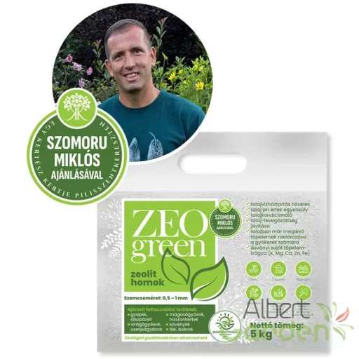 Zeolit homok 0,5-1 mm gyepre szórva talajjavításhoz