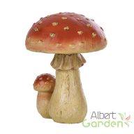   Légyölő galóca polyresin szobor, M, kültéri és beltéri dekorációs kiegészítő