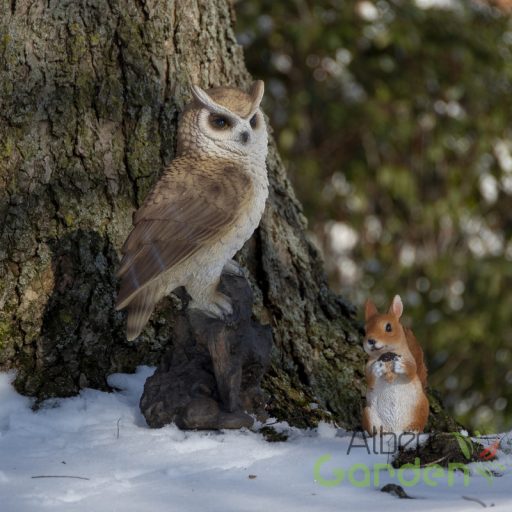 Mókus polyresin szobor, S, kültéri és beltéri dekorációs kiegészítő