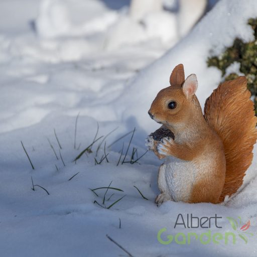 Mókus polyresin szobor, S, kültéri és beltéri dekorációs kiegészítő