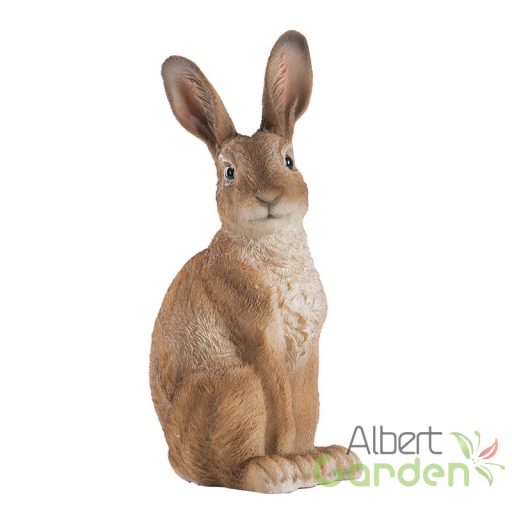 Ülő nyúl polyresin szobor, kültéri és beltéri dekorációs kiegészítő