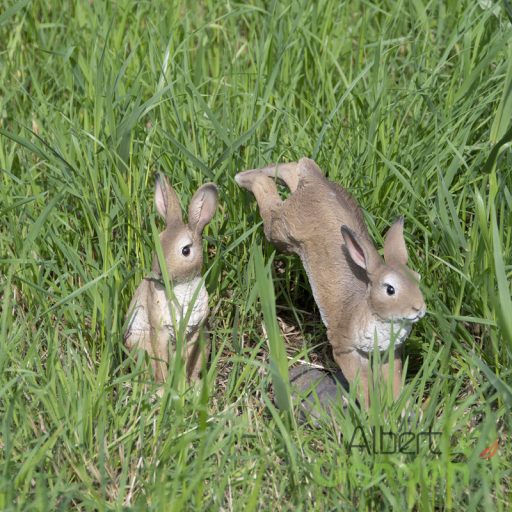 Ülő nyúl polyresin szobor, kültéri és beltéri dekorációs kiegészítő