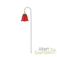 Cserépbe szúrható polyresin virág dekoráció, piros