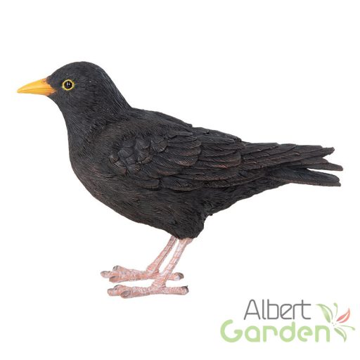 Feketerigó polyresin szobor, kültéri és beltéri dekorációs kiegészítő