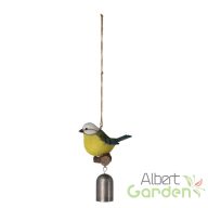 Kismadaras polyresin szélcsengő, kék cinege, 14,5 cm