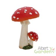   Légyölő galóca gomba, polyresin szobor, dekoráció, 8 x 8 x 12,5 cm