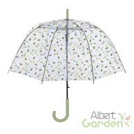 Méhecske mintás átlátszó esernyő, zöld foganytúval