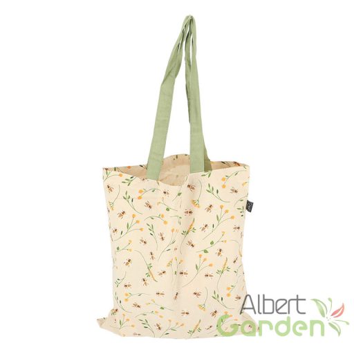 Méhecske mintás pamut bevásárló táska, hosszú füllel