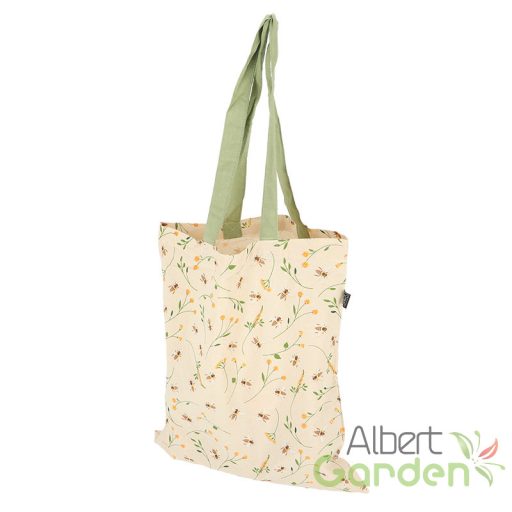 Méhecske mintás pamut bevásárló táska, hosszú füllel