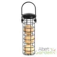   Felakasztható fém rácsos madáretető, faggyúgolyónak, 22 cm