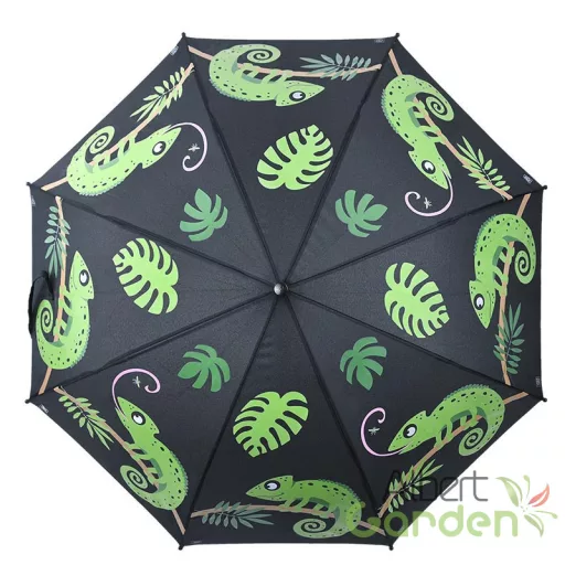 Esőre színváltós kaméleon mintás gyerek esernyő