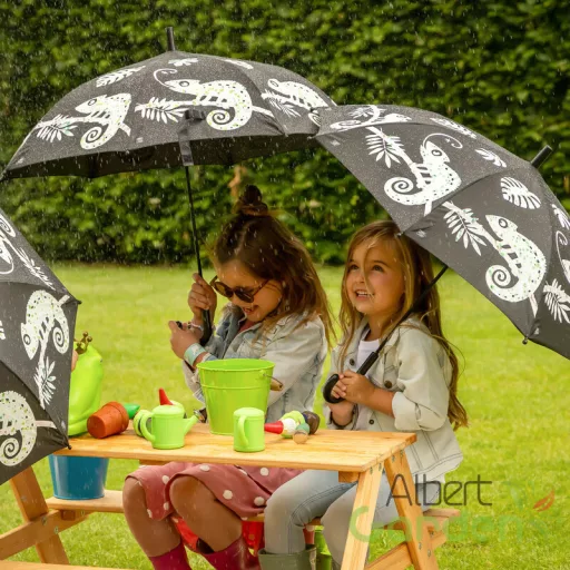 Esőre színváltós kaméleon mintás gyerek esernyő