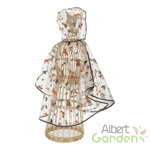 Átlátszó gyerek poncsó, erdei állatok mintával