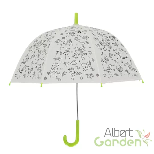 Kifesthető kis madaras gyerek esernyő, filctollakkal