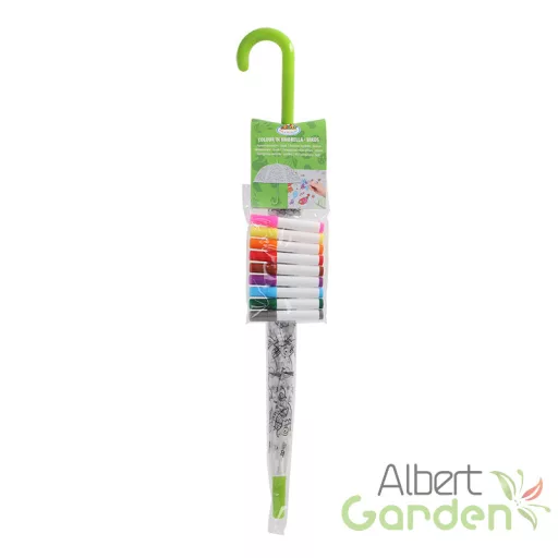 Kifesthető kis madaras gyerek esernyő, filctollakkal