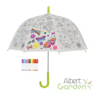 Kifesthető pillangós gyerek esernyő, filctollakkal