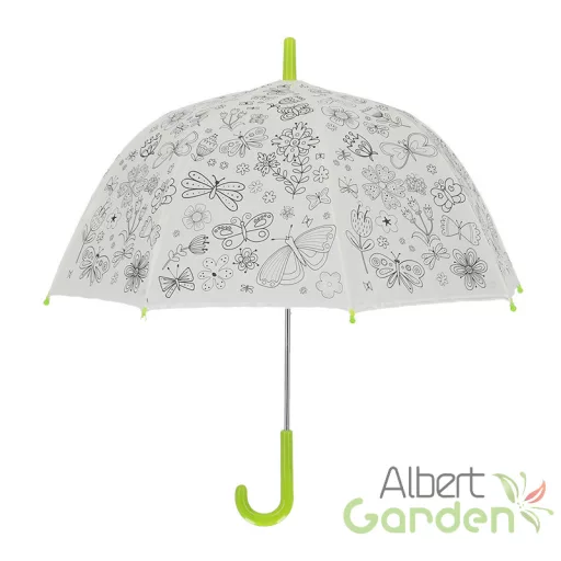 Kifesthető pillangós gyerek esernyő, filctollakkal