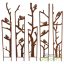 Rusztikus stílusú lézervágott fém növényfuttató, madár mintás, 117 cm, 5 db-os szett