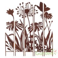   Rusztikus stílusú lézervágott fém növényfuttató, virág mintás, 170 cm, 5 db-os szett