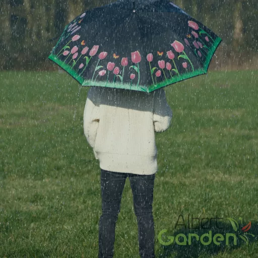 Esőre színváltós tulipános esernyő, 116 cm átmérőjű