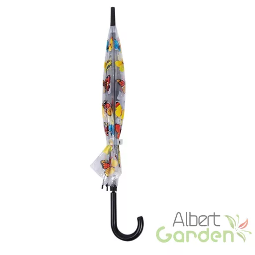 Pillangó mintás átlátszó esernyő, 83 cm átmérőjű