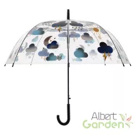 Felhő mintás átlátszó esernyő, 83 cm átmérőjű
