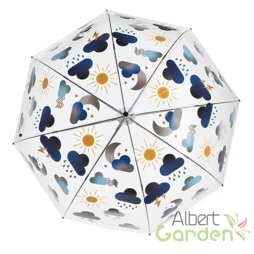 Felhő mintás átlátszó esernyő, 83 cm átmérőjű