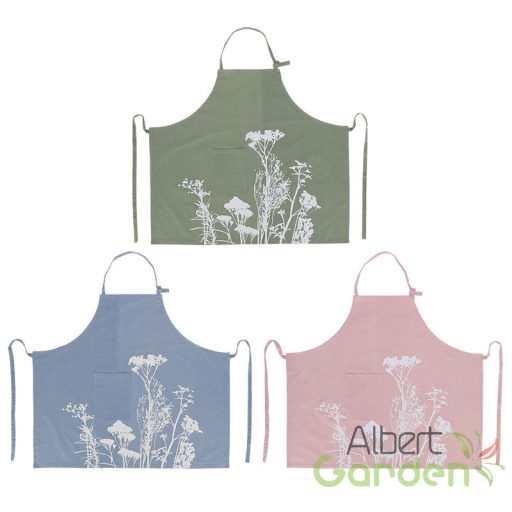 Mezei virág mintás kerti kötény, pink