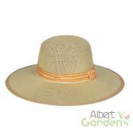   Színes szalagos szalmakalap, narancssárga, 39 cm átmérőjű