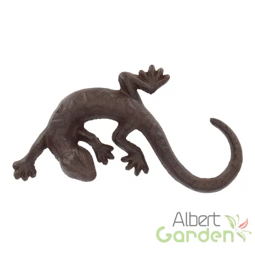 Öntöttvas gyík szobor, 18 cm