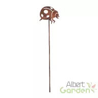   Rusztikus lézervágott leszúrható katicabogár sziluett, kültéri és beltéri dekorációs kiegészítő, 37 cm