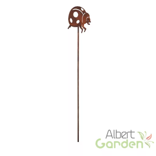 Rusztikus lézervágott leszúrható katicabogár sziluett, kültéri és beltéri dekorációs kiegészítő, 37 cm