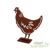   Rusztikus lézervágott csirke sziluett, kültéri és beltéri dekorációs kiegészítő, 25 x 29 cm