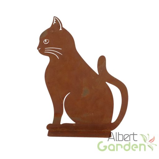 Ülő macskás lézervágott álló kerti dekoráció, 30 x 25 cm